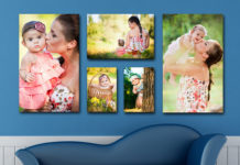 Печать фото на холсте в интерьере